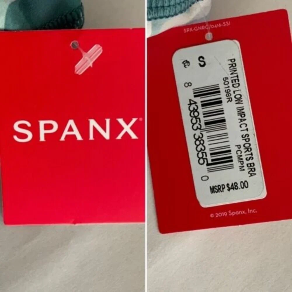 SPANX Camo Low Impact Sports Bra Green S